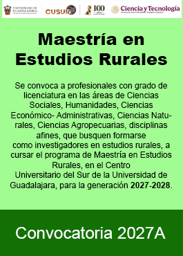 Convocatoria Maestría en Estudios Rurales 2027-A