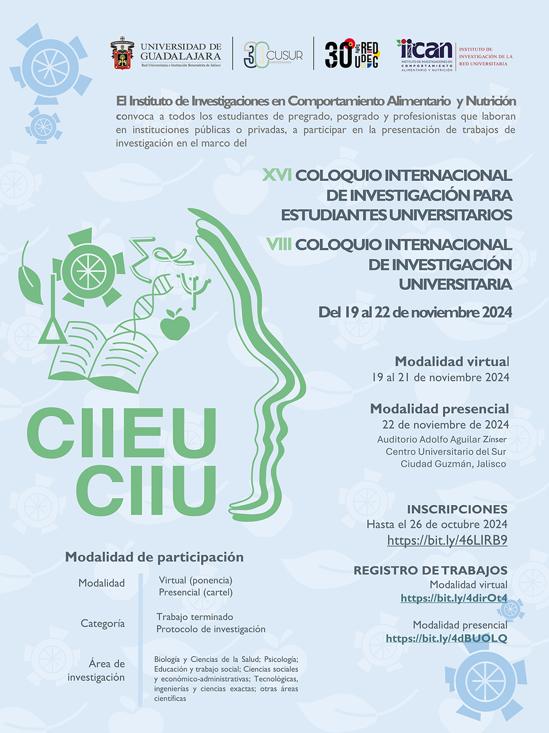Convocatoria XVI CIIEU y VIII CIIU