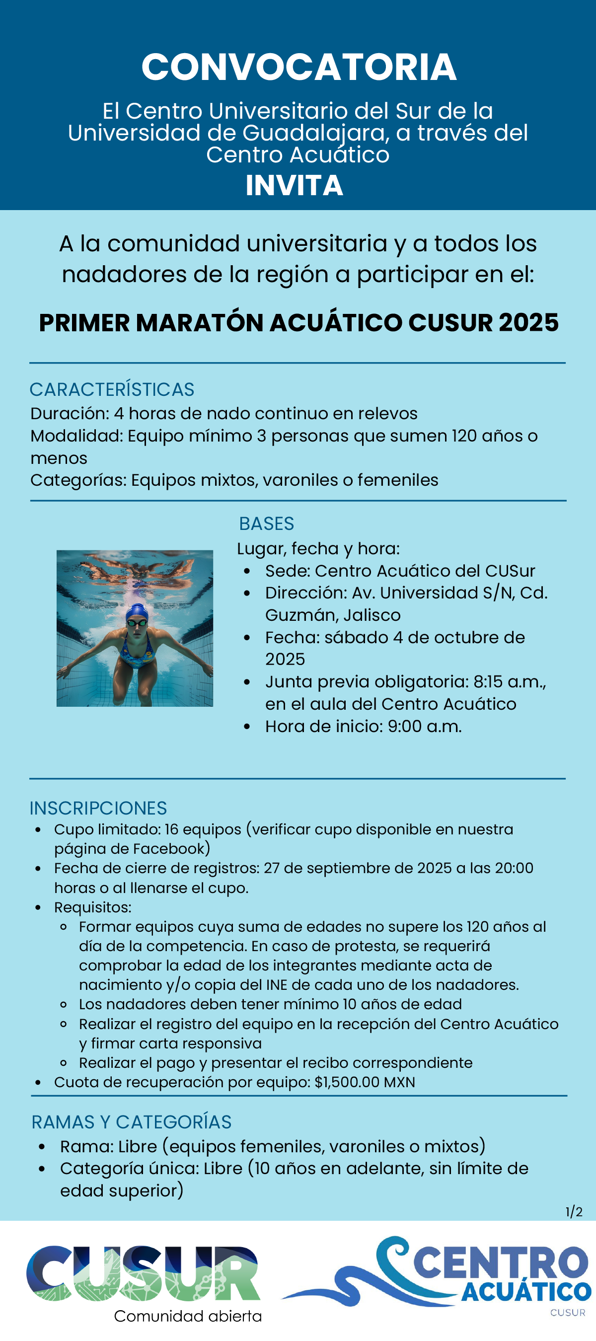 Primer maratón acuático 2025