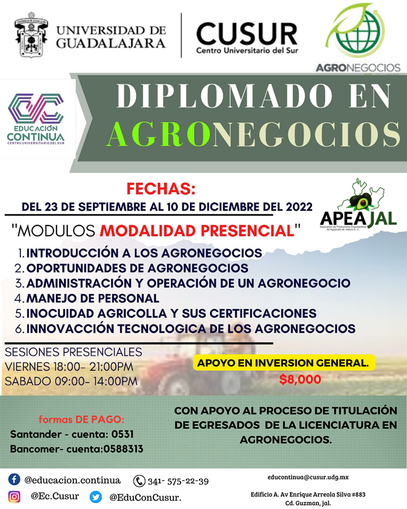 Cartel Diplomado en Agronegocios 2022