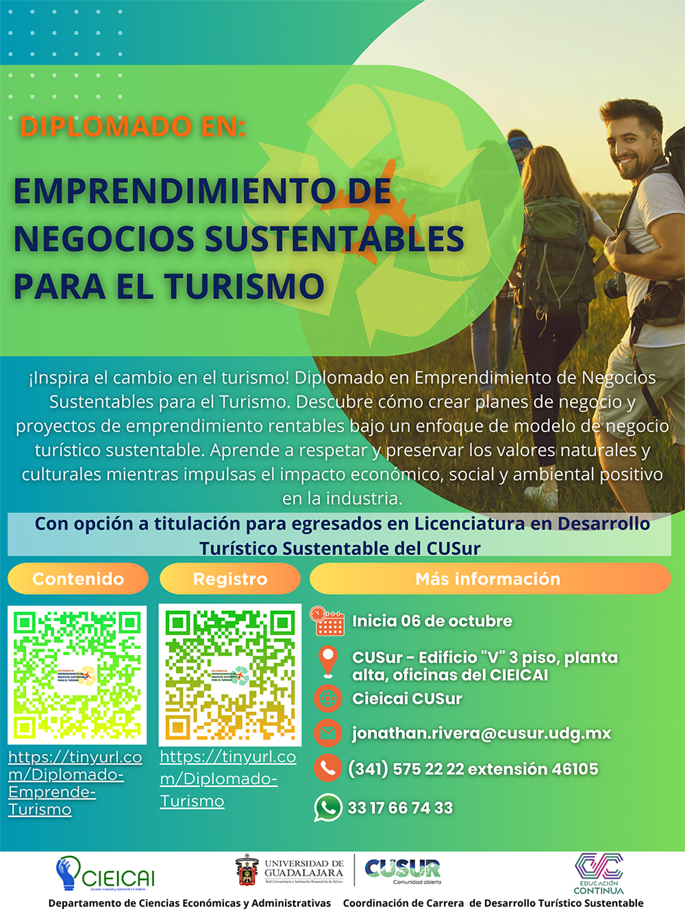 cartel Diplomado en Emprendimiento de Negocios Sustentables para el Turismo