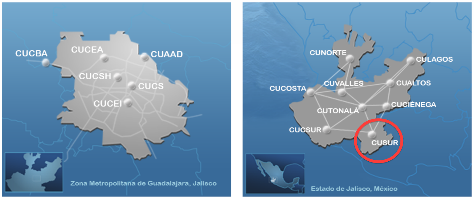 Imagen centros metropolitanos y regionales UdeG