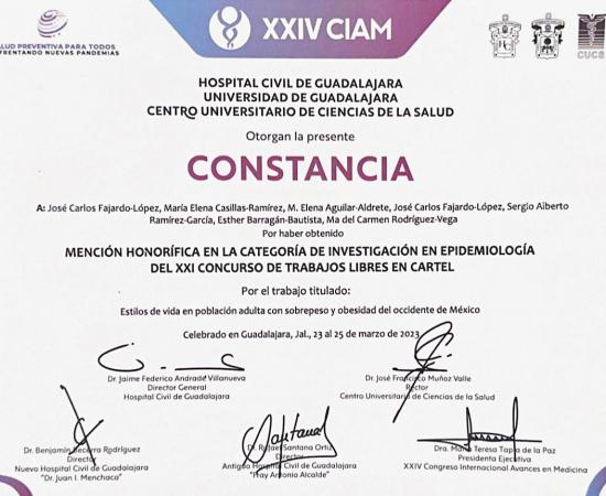 Mención honorífica investigadores del CUSur