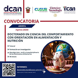 Convocatoria Doctorado en Ciencia del Comportamiento con orientación en Alimentación y Nutrición Ciclo 2026-A