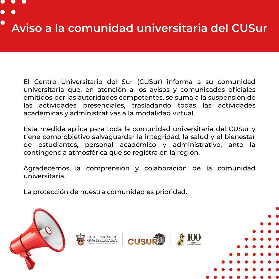 Aviso suspensión 5 feb