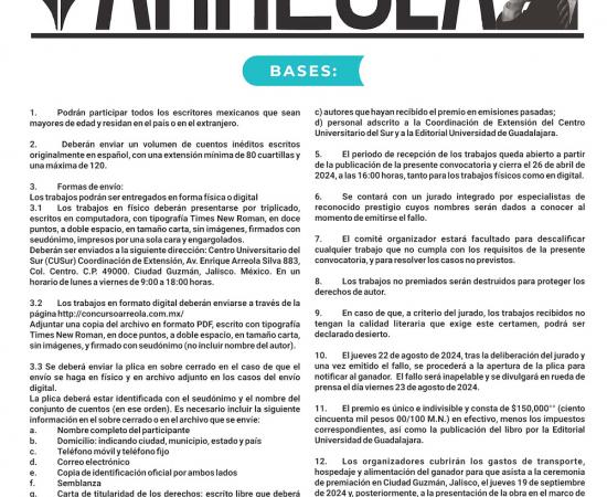 Convocatoria Arreola 2024