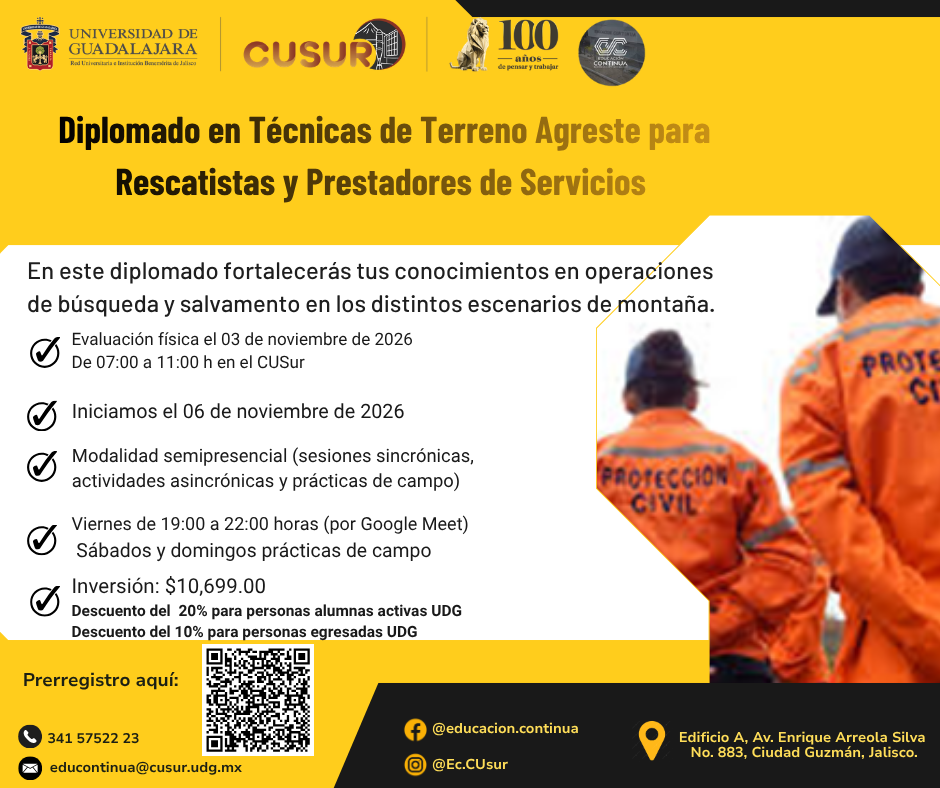 Diplomado Técnicas de Terreno Agreste para Rescatistas y Prestadores de Servicios